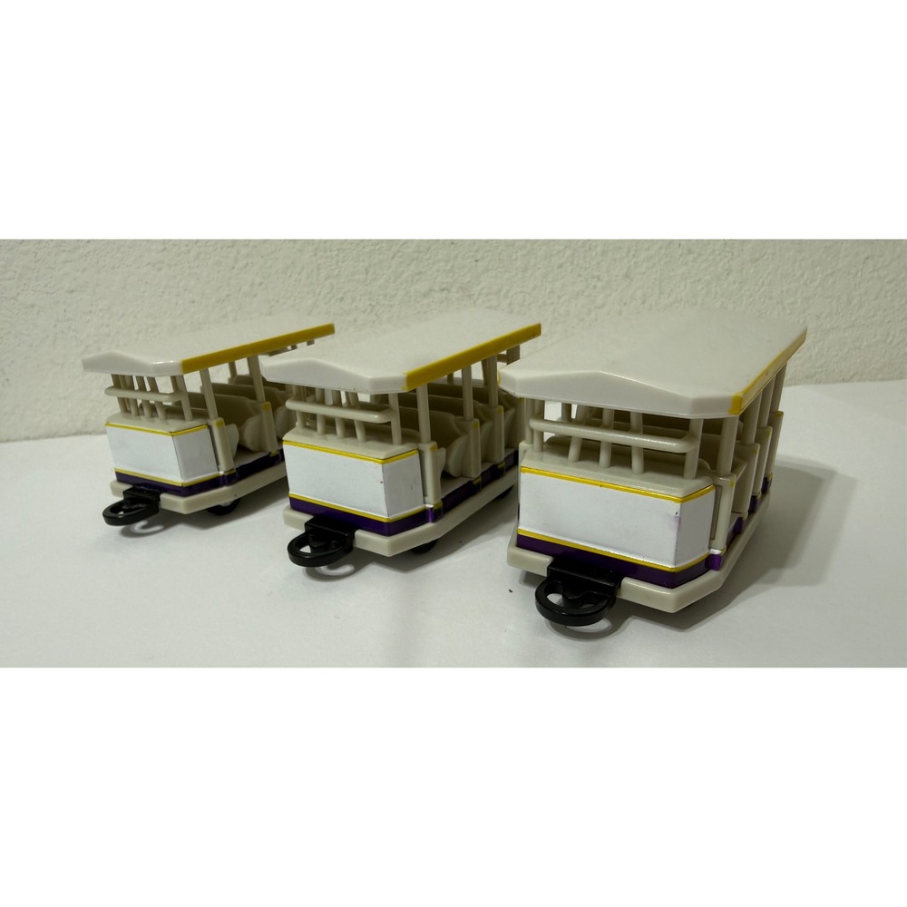 Disney Parks Monorail Play Set Replacement Tram Cars White Purple Yellow 3pc Lot